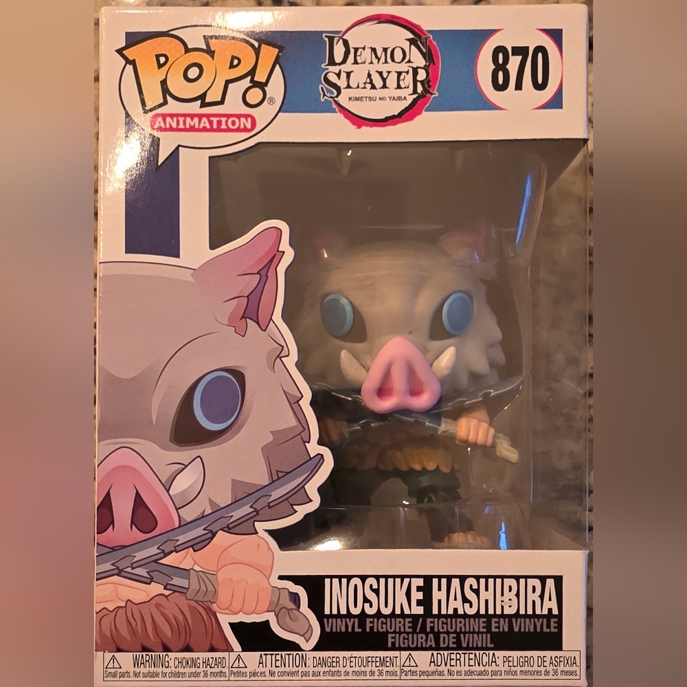 Funko Pop! Animation Inosuke Hashibira Figure - Gray, Blue, Pink